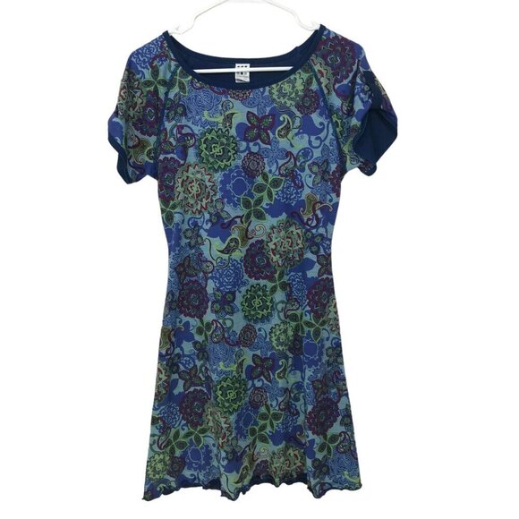 Title Nine Size XS Daring Athletic Dress Purple Blue Abstract‎ Floral Pocket - Picture 1 of 6